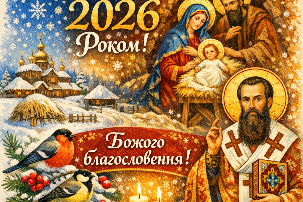 Листівка-привітання з Новим 2026 Роком Господнім.